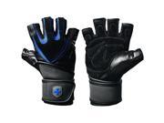 Harbinger 1250 Training Grip Wrist Wrap Lifting Gloves XL Black Blue