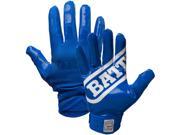 Battle Sports DoubleThreat UltraTack Football Gloves Youth Large Blue Blue