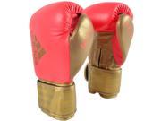 Adidas Hybrid 200 Hook and Loop Training Boxing Gloves 14 oz. Shock Red Gold