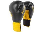 Adidas Hybrid 100 Hook and Loop Training Boxing Gloves 12 oz. Black Yellow