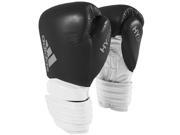 Adidas Hybrid 300 Hook and Loop Training Boxing Gloves 14 oz. Black White