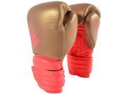 Adidas Hybrid 300 Hook and Loop Training Boxing Gloves 16 oz. Gold Shock Red