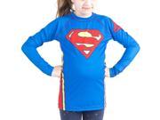 Fusion Fight Gear Kid s Superman Logo Long Sleeve Rashguard Large