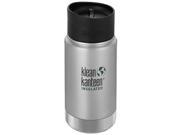 Klean Kanteen Wide Mouth 12 oz. Insulated Bottle with Cafe Cap Brushed Stainless