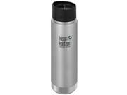 Klean Kanteen Wide Mouth 20 oz. Insulated Bottle with Cafe Cap Brushed Stainless