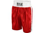 Title Boxing Classic Edge Satin Performance Boxing Trunks XL Red White