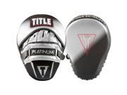 Title Boxing Platinum Proclaim Power Contoured Leather Punch Mitts Black Silver