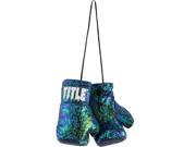 Title Boxing Flash Authentic Detailed Mini Lace Up Gloves Blue Green