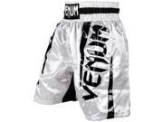 Venum Elite Lightweight Elastic Waistband Boxing Shorts Large White Black