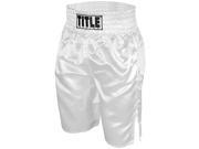 Title Professional Boxing Trunks White Medium