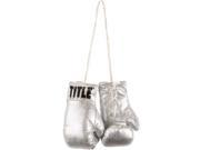 Title Boxing Flash Authentic Detailed Mini Lace Up Gloves Sparkling Silver