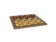 Checkmate Wooden Checkers Set White and Brown 14