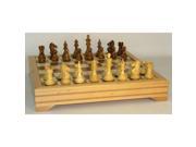 WorldWise Chess Set Beech Walnut Board with Storage 37SPRO ICT