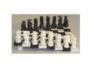 Scali Black White Tiered Alabaster Chess Set