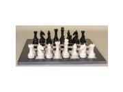 WorldWise Chess Set with Marble Board Black White 96616BW