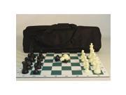 Worldwise Imports Tournament Chess Set and Black Canvas Bag with 4 King
