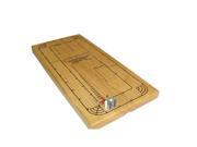 Worldwise Imports 4 Track Oak Cribbage Board with Plastic Pegs