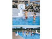 PoolSport 2 in 1 Pool Basketball Hoop and Volleyball Combo Set Stainless Rim