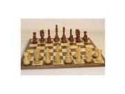 Traditional Russian Style Sheesham and Boxwood Chessmen with Walnut Maple Veneer Board
