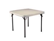 Lifetime Almond 37 Inch Square Table with Folding Legs