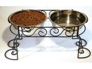 Ethical Pet Stainless Steel Scroll Work Double Diner 3 Quart 5852