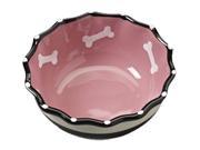 Ethical Pet Contemporary Ruffle Dog Dish Pink 5 Inch 6942