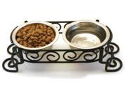Ethical Pet Stainless Steel Scroll Work Double Diner 1 Pint 5849