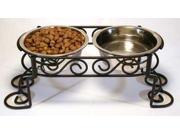 Ethical Pet Stainless Steel Scroll Work Double Diner 1 Quart 5850