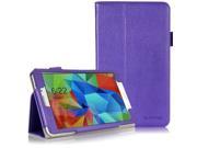 SUPCASE Samsung Galaxy Tab 4 8.0 Case Premium Slim Fit Leather Book Purple Elastic Hand Strap Multi Angle Card Holder