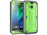 SUPCASE All New HTC One M8 Case Unicorn Beetle PRO Full body Hybrid Protective Case with Built in Screen Protector Green Gray for HTC One M8 2014 Release