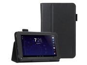 RCA 7 Tablet Case SUPCASE Slim Fit Leather Book for RCA RCT6272W23 7 Google Certified Tablet Black Elastic Hand Strap Multi Angle Card Holder