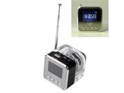 Portable Mini Stereo Speaker MP3 Music Player FM Radio with Flashing LED Lights Input for Micro SD TF Card or USB