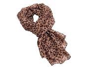 Animal Print Long Silk Wrap Scarf Dark Leopard