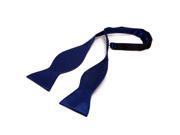 Solid Color Classic Self Tied Bow Tie Deep Blue
