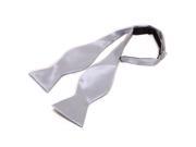 Solid Color Classic Self Tied Bow Tie Silver