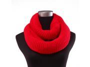 Womens Knit Warm Winter Infinity Circle Scarf Shawl Red