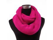 Womens Knit Warm Winter Infinity Circle Scarf Shawl Hot Pink