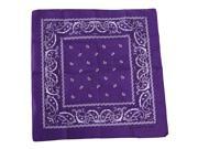 100% Cotton Bandana Purple White Paisley Print