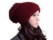 Reversible Thick Slouchy Oversized Winter Beanie Cap Hat Red