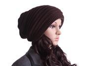 Reversible Thick Slouchy Oversized Winter Beanie Cap Hat Coffee
