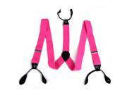 Mens Formal Fashion Button Hole Suspenders Adjustable Elastic Braces Hot Pink