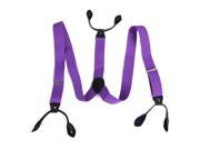 Mens Formal Fashion Button Hole Suspenders Adjustable Elastic Braces Purple
