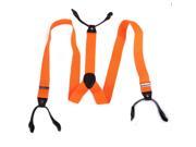 Mens Formal Fashion Button Hole Suspenders Adjustable Elastic Braces Bright Orange