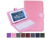 HDE Diamond Stitch Folding Folio Case for 7 Tablets with Micro USB Keyboard