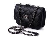 Quilted Crossbody Handbag with Metal Chain Strap