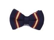 Men s Bowknot Knitted Blue Yellow Red Stripe Bow Tie