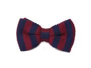 Men s Bowknot Knitted Red Blue Striped Bow Tie