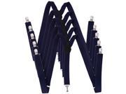 5 Pack Solid Color Y Back Clip Suspenders 1 Inch Wide Navy Blue