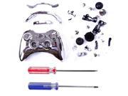 Custom Replacement Wireless Game Controller Shell Case Cover Kit for Xbox 360 Silver
