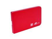 HDE High Speed USB 2.0 Sleek Aluminum 2.5 SATA External Hard Drive Disk Enclosure Case Tool Free HDD Caddy Red